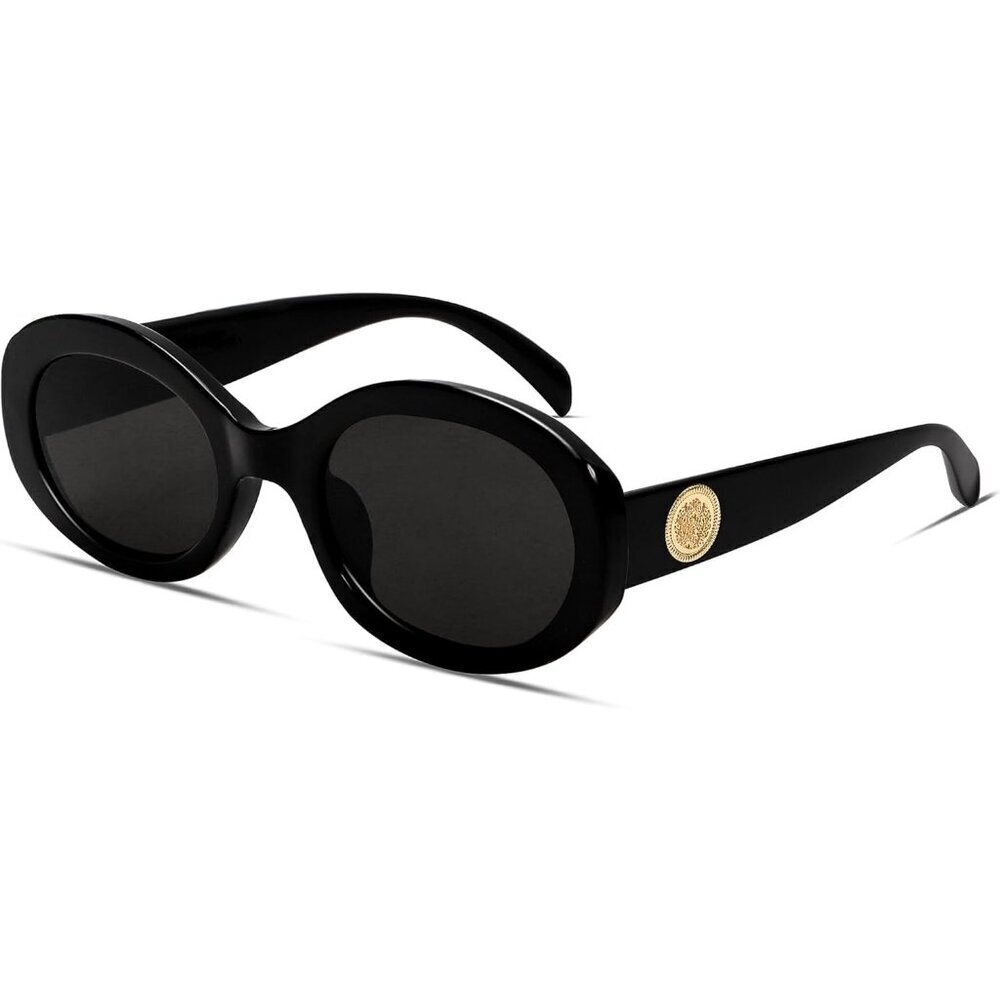 Retro Oval Sunglasses Women 90s Chunky Frame UV400 Protection Fashion Accessory